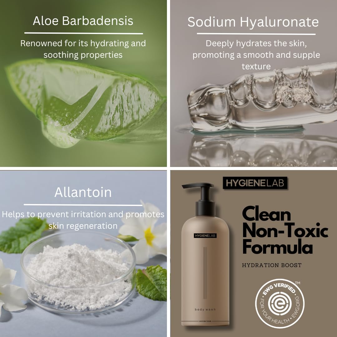 Mens Natural Body Wash - Ultra Hydrating, EWG Verified Clean Formula, Lavender Sands Scent, Sulfate-Free, Paraben-Free, Phthalates-Free, Gentle & Effective for Healthy Skin (10 oz)