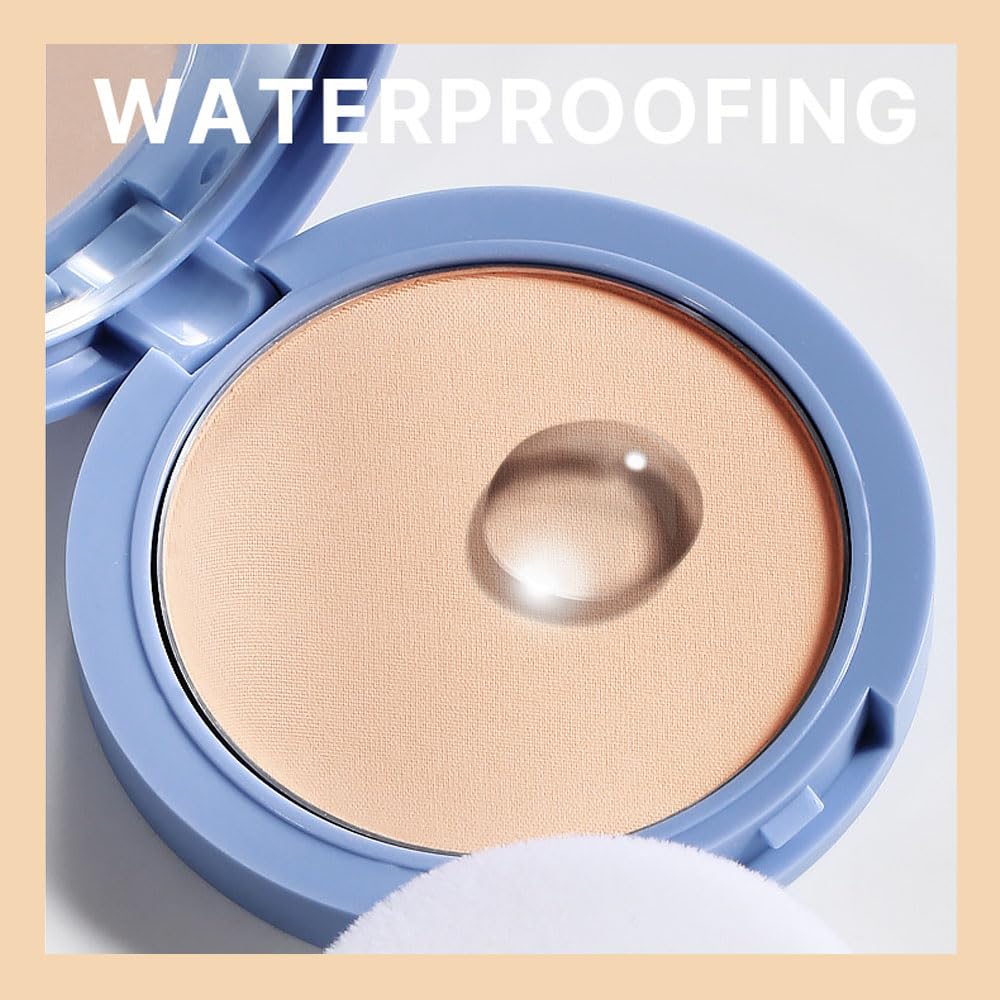 evpct Oil Control Pressed Face Powder Compact for Women, Translucent Setting Powder Makeup Foundation for Women, Waterproof Long Lasting Lightweight, polvo compacto de maquillaje, 130 True Beige