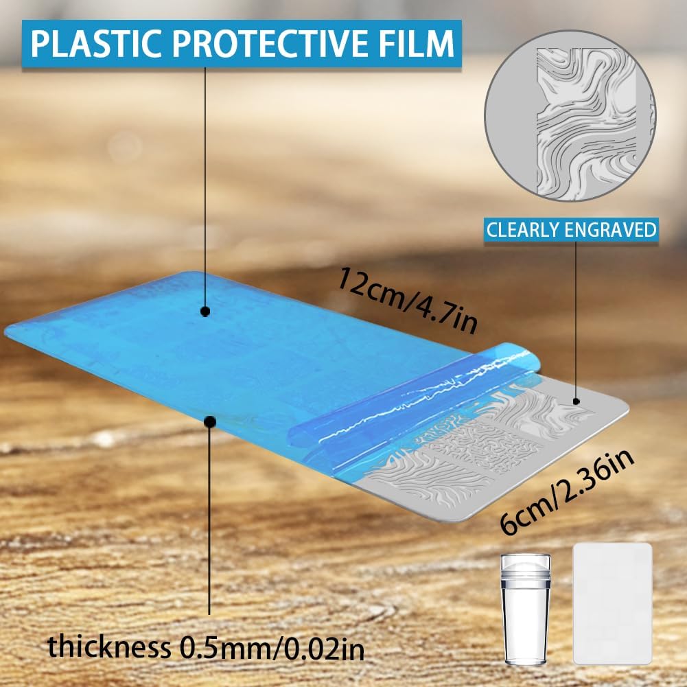 3Pcs Nail Stamping Plate Set Cat Butterfly Nail Stamping Templates French Line Tip Nail Plates Flames Leaves Stainless Steel DIY Reusable Tools with Stamper Scraper for Manicure Printing