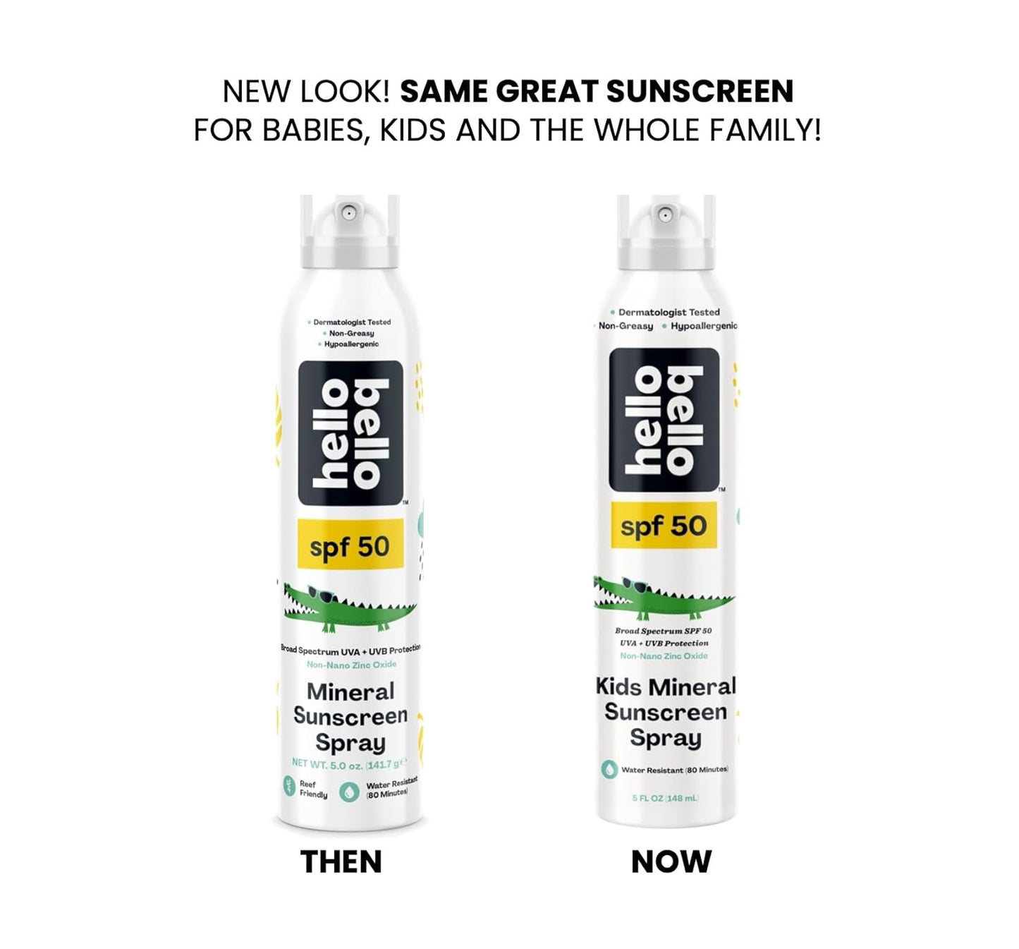 Hello Bello SPF 50 Kids Mineral Sunscreen Spray, Hypoallergenic Broad Spectrum UVA and UVB Protection, Reef Friendly and Water Resistant, 5 oz