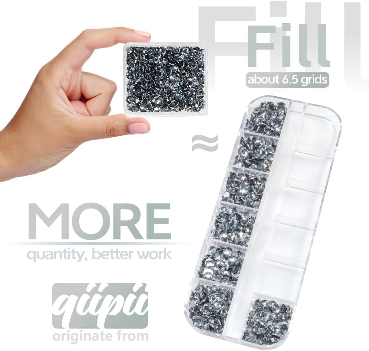 Dark Gray Crystal Resin Rhinestones w B7000 Jewelry Glue for Bedazzling Crafting Grey Flatback Stones 3mm 4mm 5mm 6mm Diamonds Crystals Gems for Nails Face Eyes Makeup Tumblers DIY Crafts