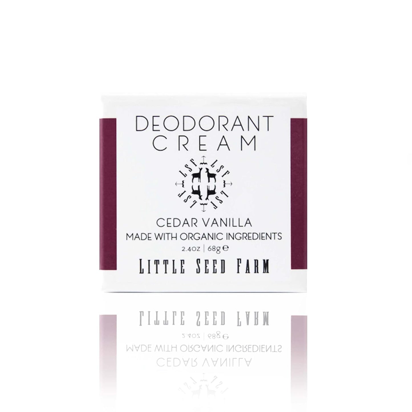 Little Seed Farm All Natural Deodorant Cream, Aluminum Free Activated Charcoal Deodorant for Women or Men - Cedar Vanilla, Net Wt. 2.4oz | 68g