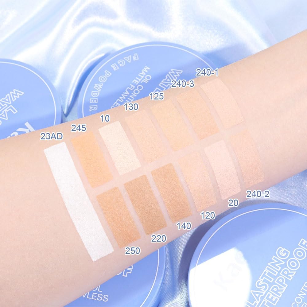 evpct Oil Control Pressed Face Powder Compact for Women, Translucent Setting Powder Makeup Foundation for Women, Waterproof Long Lasting Lightweight, polvo compacto de maquillaje, 120 Vanilla