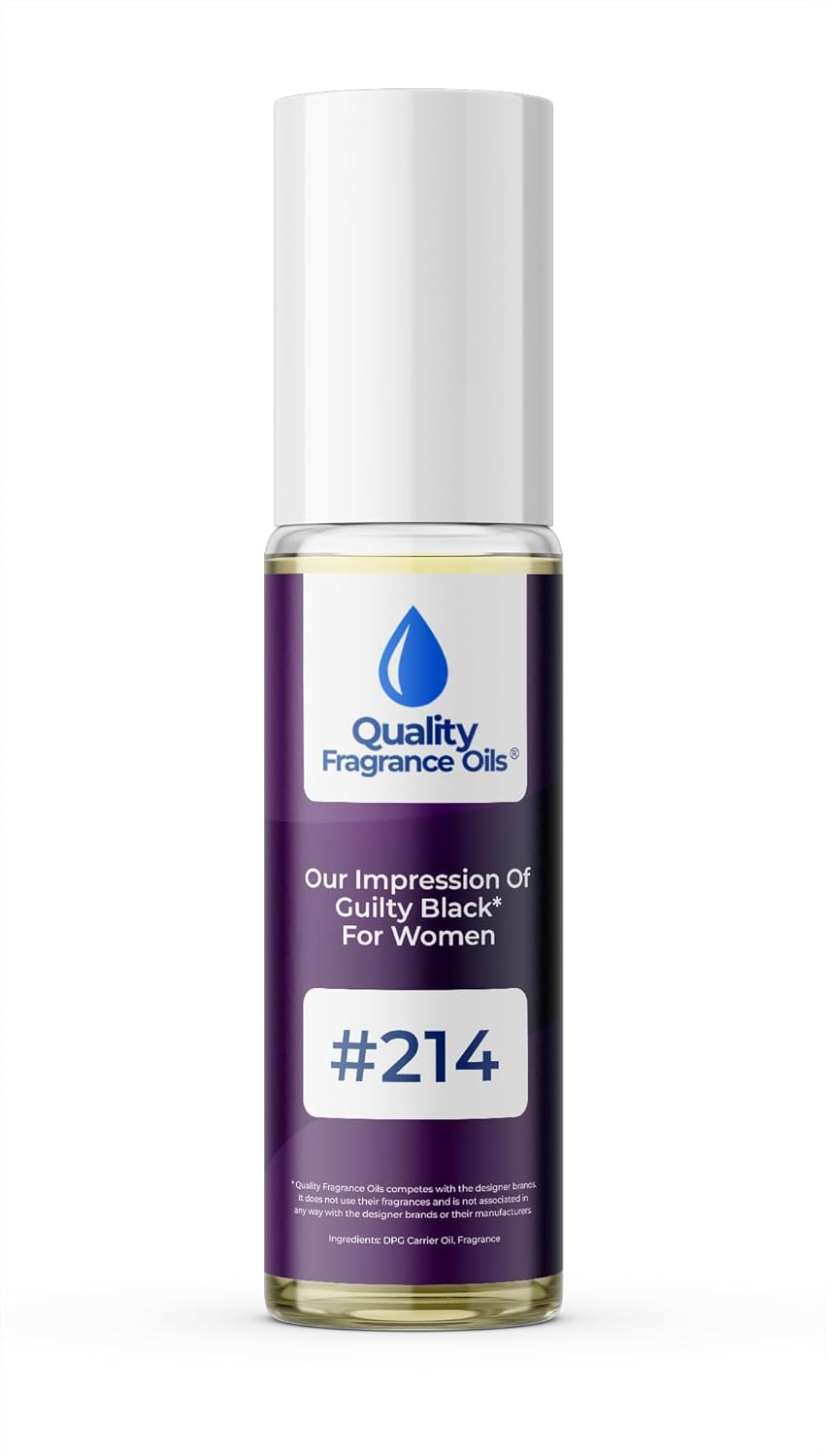 Quality Fragrance Oils' Guilty Black for Women Impression #214 | Long-Lasting Perfume Oil, Alcohol-Free, Strong Scent, 10ml Roll-On | Affordable Alternative to Designer Fragrances