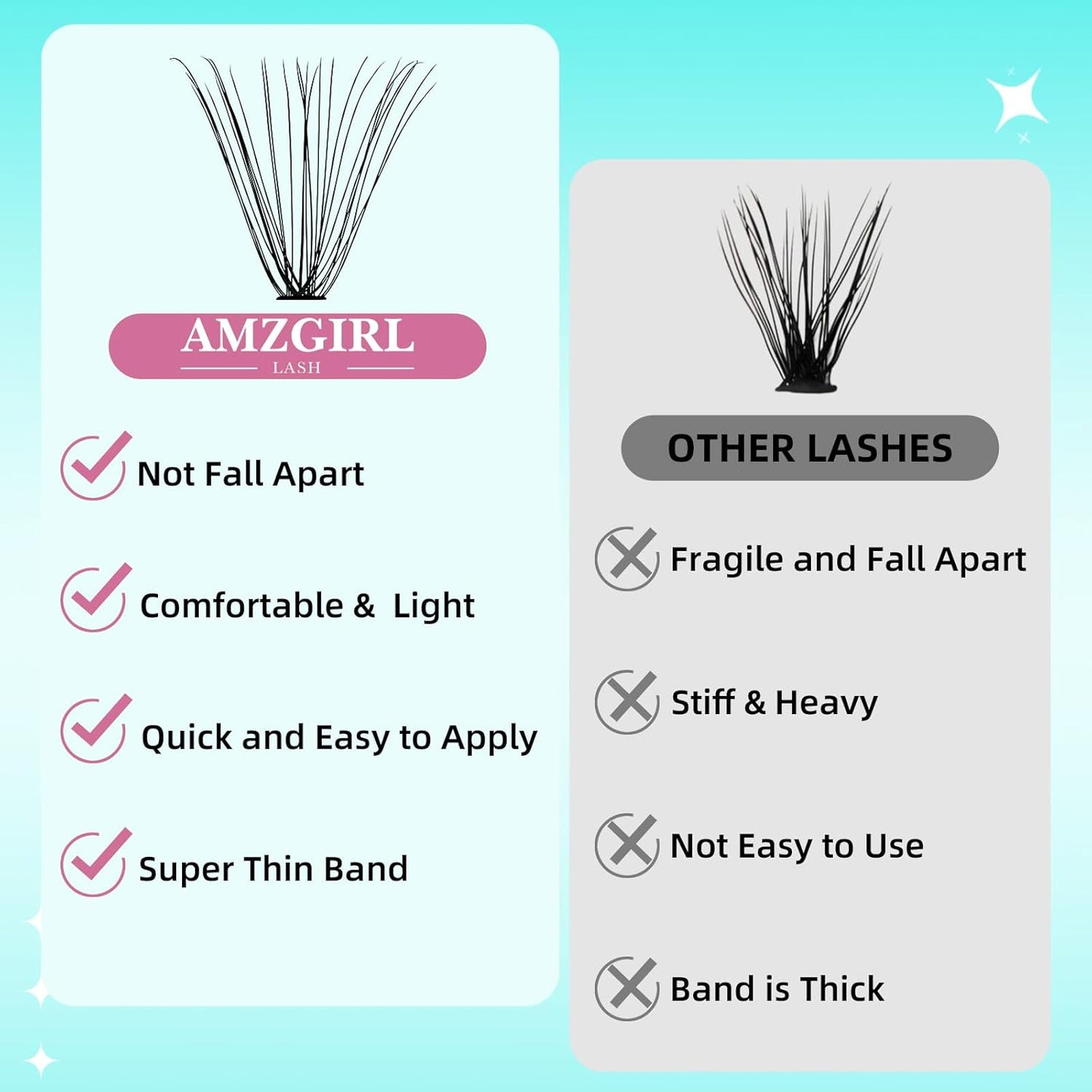 Lash Clusters Wispy 280PCS Eyelash Extension 30D Cluster Lashes Individual Lashes DIY Lash Extension Natural Look Cluster Eyelash Extensions Soft False Eyelashes at Home for Beginners(16mm)