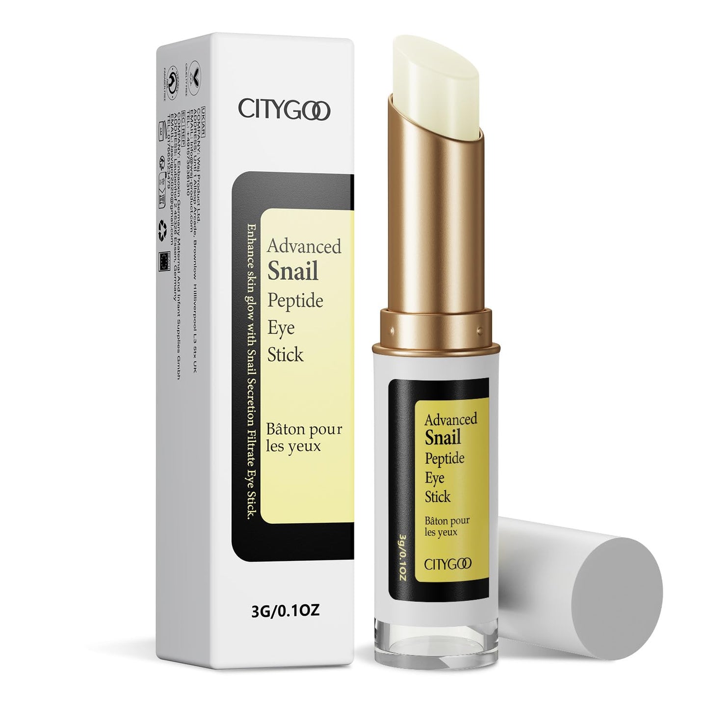 CITYGOO Snail Eye Stick for Dark Circles: Anti Wrinkle Snail cream Eye Puffiness Treatment (Snail Eye Stick)