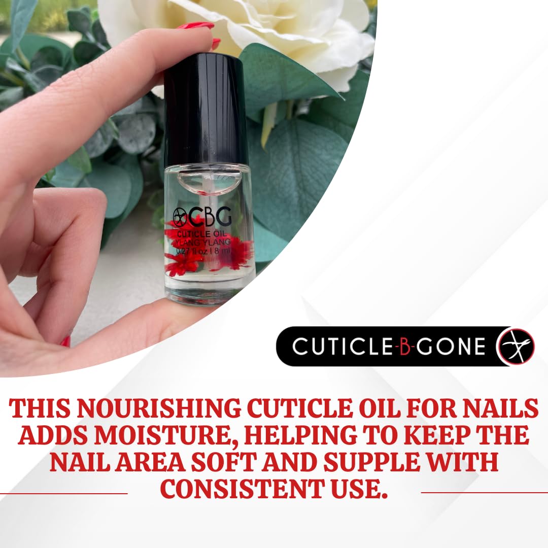 Cuticle Oil for Nails, Hydrating Nail Cuticle Oil, Softens Dry Cuticles, Moisturizes Nail Beds, Conditions Skin, Smooths Rough Edges, Supports Nail Care, Ylang Ylang, 0.27 Fl Oz