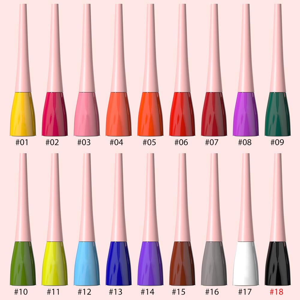 evpct 1Pcs Black Liquid Eyeliner Makeup Waterproof Black Eye Liners for Women, Eyes Wing Eyeliner Stamps Shapes Colored Eyeliner delineador de ojos a prueba de agua contra el agua blanco para ojos