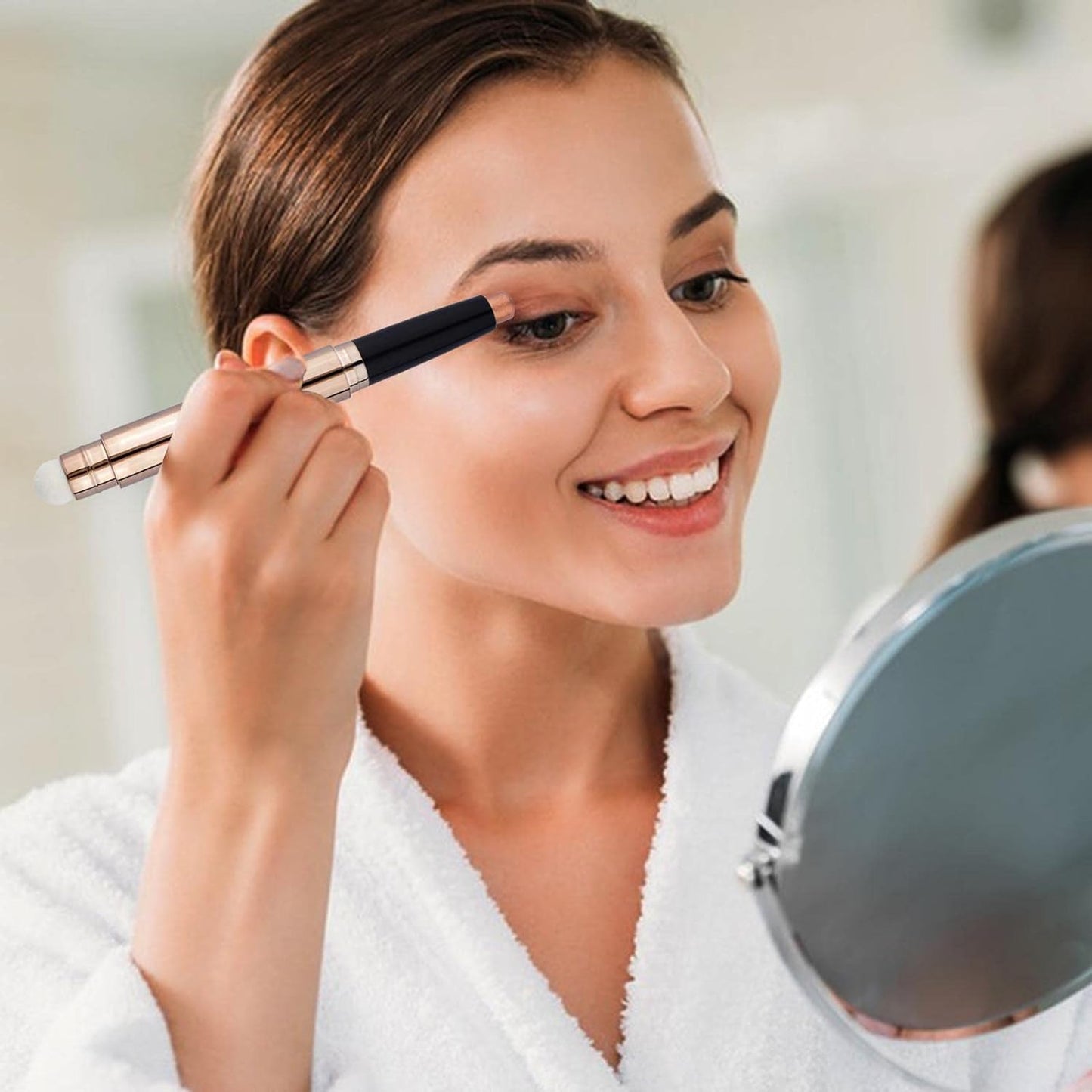 Midnight Black Eyeshadow Stick And Sponge Makeup Brush Cream Shimmer Smooth Shadow Pencil Eyeliner Long Lasting Waterproof Eye Shadow Highlighter Stick Hypoallergenic Multi-Dimensional Eyes Look # 12