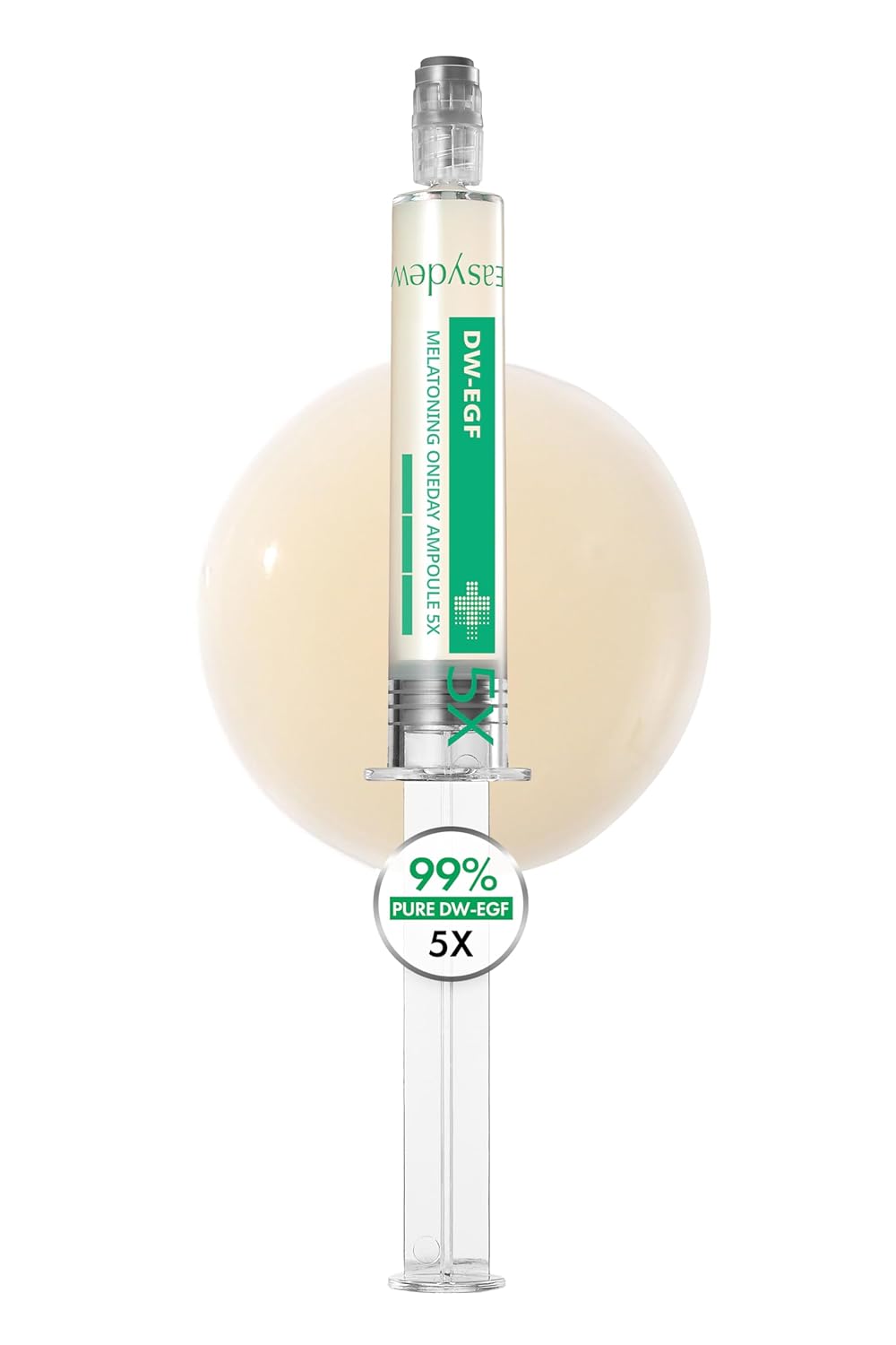 Easydew DW-EGF Melatoning Ampoule 5X - Hydrating Dark Spot Serum with Niacinamide & Glutathione for Uneven Skin - Fast Absorbing Day & Night Ampoule Korean Skin Care (Pump 0.27 fl oz, EGF 5X)