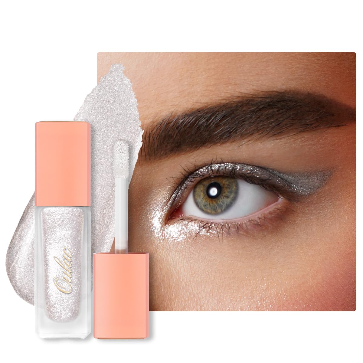 Oulac Liquid Glitter Eyeshadow Liquid Eyeshadow White Eye shadow| Liquid Eyeliner Shimmer Eye Makeup| Non-creasing Lightweight Moisturizing Formula Easy to Remove. Vegan & Cruelty-Free (27)