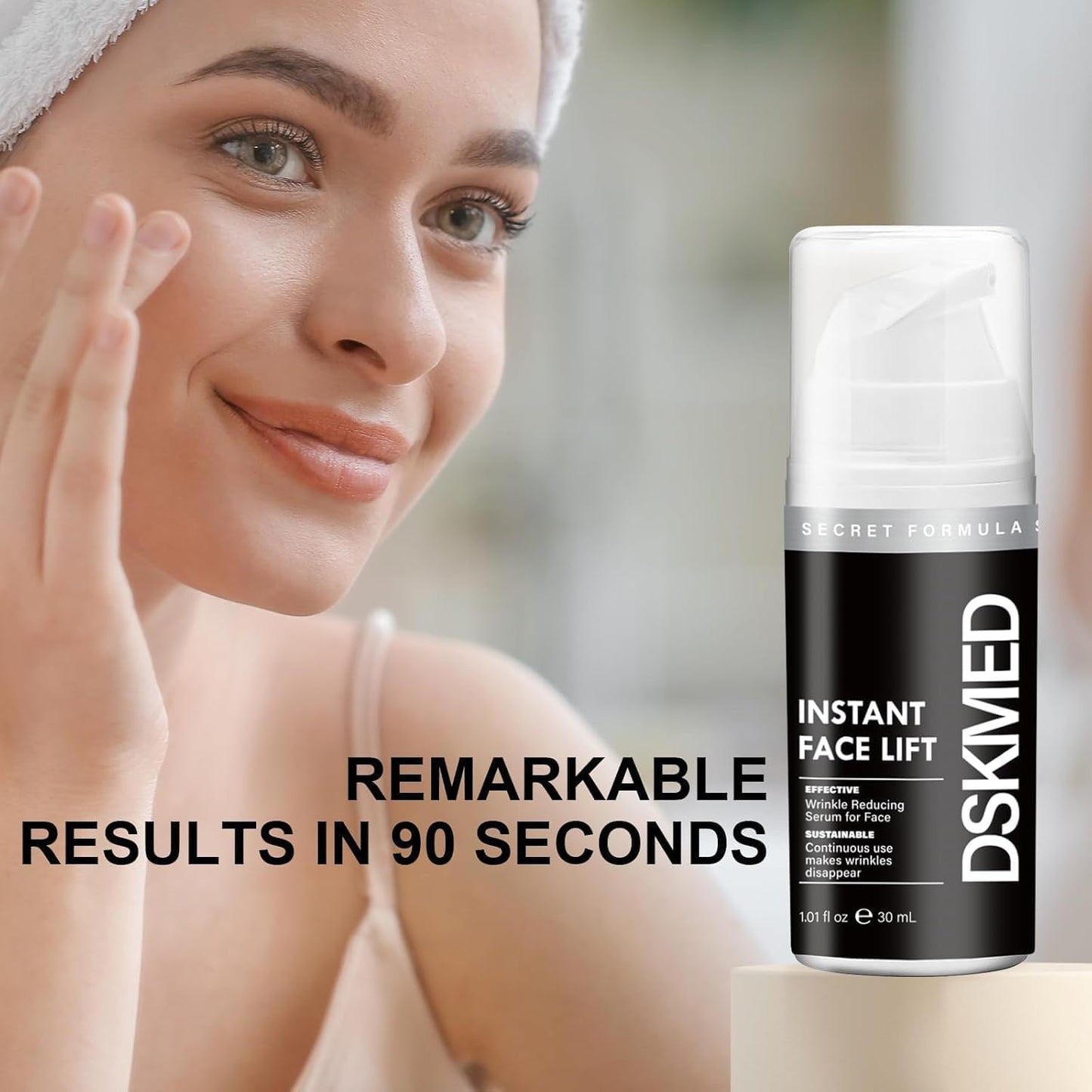 Instant Face Lift - Instant Firmx Eye, Eye Cream for Puffiness and Bags Under Eyes. Instant Wrinkle Serum, Available on Face and Neck, Tightens Delicate Skin 1.01oz/Black