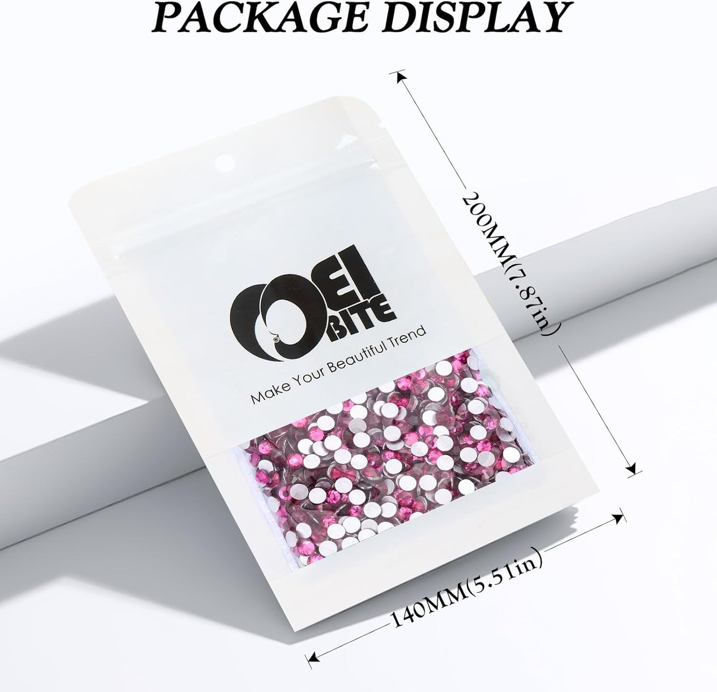 Fuchsia Flatback Rhinestones, Glass Rhinestones for Nail Art and Craft, Glue Fix, Loose Crystal Gemstones(Fuchsia, SS30, 576pcs, 6.4-6.6mm)