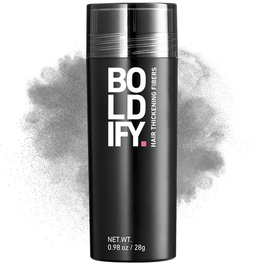 BOLDIFY Hair Fibers (28g) - Fill In Thinning and Fine Hair for an Instantly Fuller, Thicker Look - 14 Shades for Women & Men - Gray