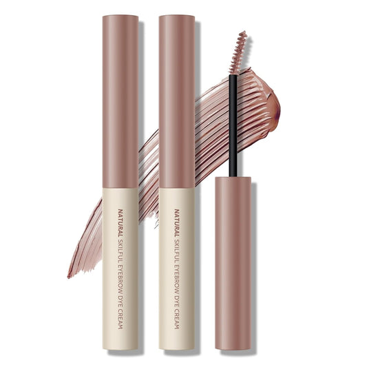 KYDA 2 Pcs Rose Brown Tinted Eyebrow Gel, Ultra-Fine Brush Tinted Brow Cream, Waterproof Smudgeproof Eyebrow Mascara, Long Wear, Pink Brow Makeup without Clumping, Korean Eyes Makeup