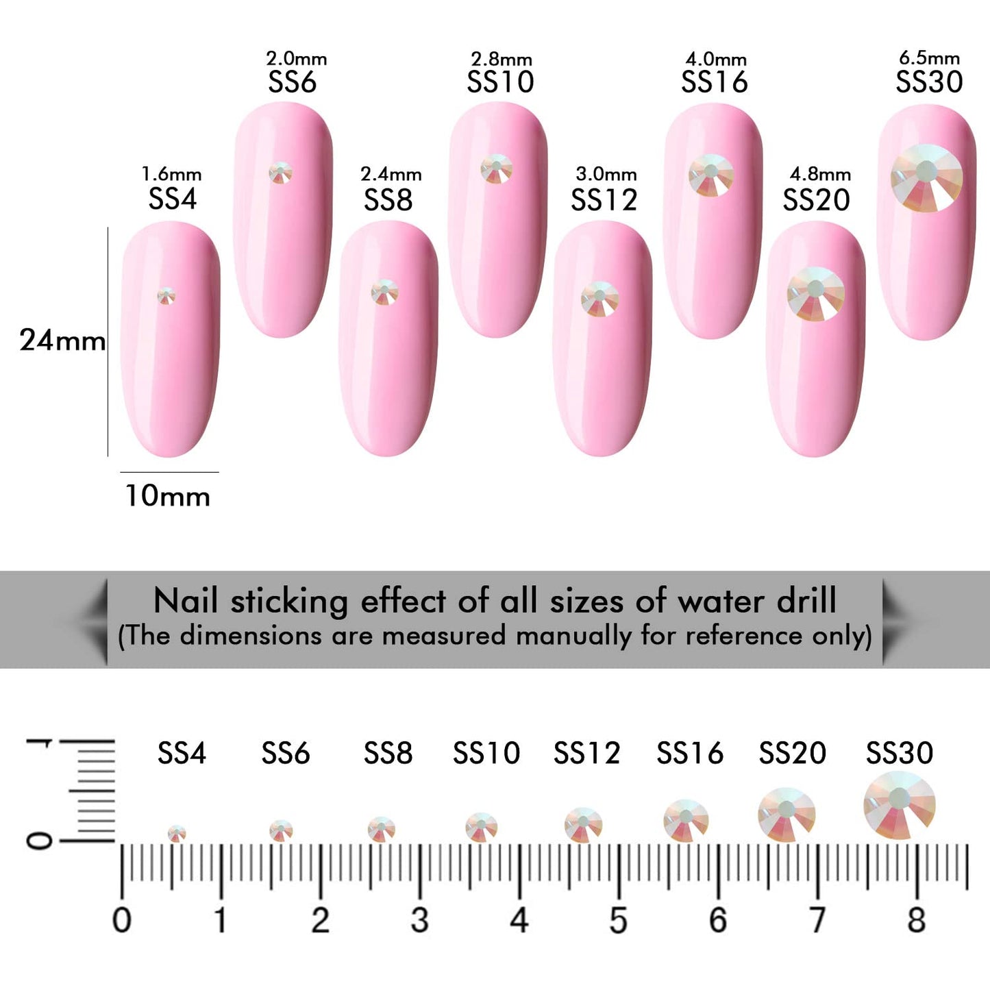 1440Pcs Transparent AB Crystal Rhinestones,Glass Flatback Rhinestones Gemstones Small for Nail Face Makeup Art Crafts Clothes Decoration -(SS6,2.0mm,Transparent AB)