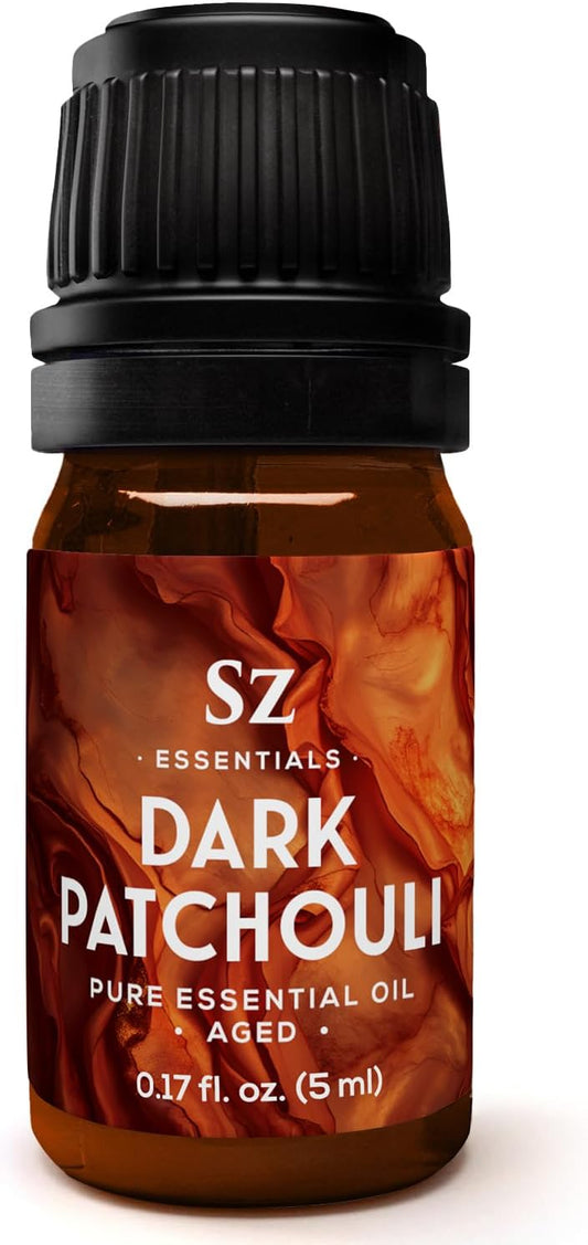 – 5-Year Aged Dark-Patchouli – Premium Essential Oil – Deep, Earthy Aroma | 100% Pure for Aromatherapy, Wellness & Natural Perfumery – DIY | Therapeutic Grade & Vegan – 0.17 fl oz.