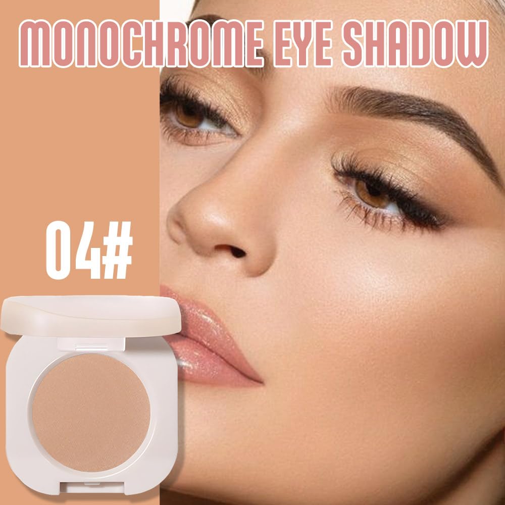 Monochrome Matte Eyeshadow, Brown Eye Shadow Makeup, Neutral Matte Pressed Powder,Single Vegan Eyeshadow, Highly Pigmented Natural Eyeshadow Palette,Single Long Lasting Nature Eye Make 04#