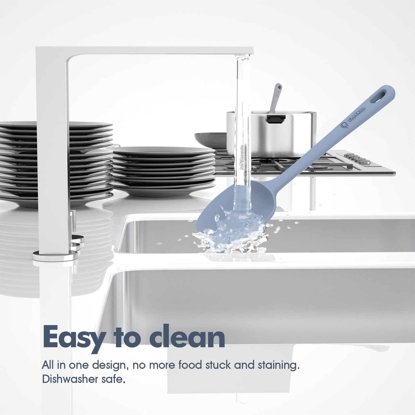 3 Pieces Silicone Spatula Set, Food Grade Rubber Spatula, Upgrade Strong Handle with Ergonomic Grip, Heat Resistant for Nonstick Cookware, Cooking Mix