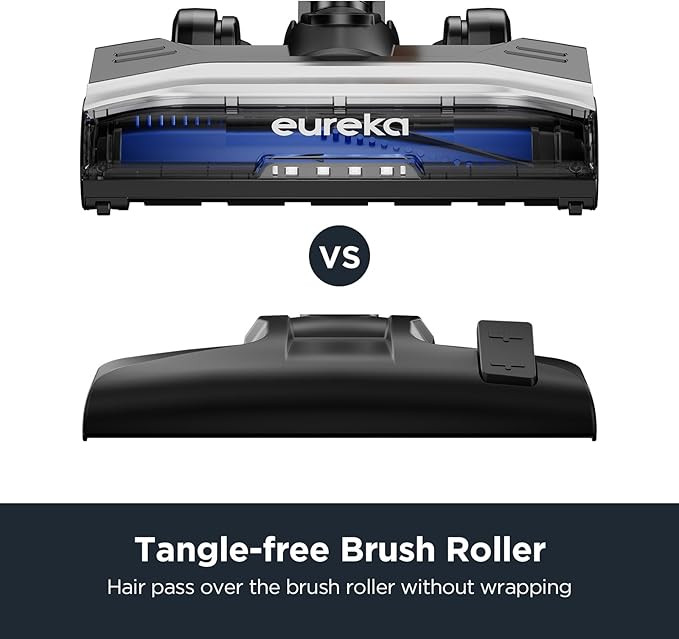 Eureka Bagless Canister Vacuum with Washable HEPA Filter, 16KPA Suction for Carpets/Hard Floors, Compact Design with 3 Cleaning Tools, 2-Motor Household Vacuum, Lightweight and Easy Maneuverable