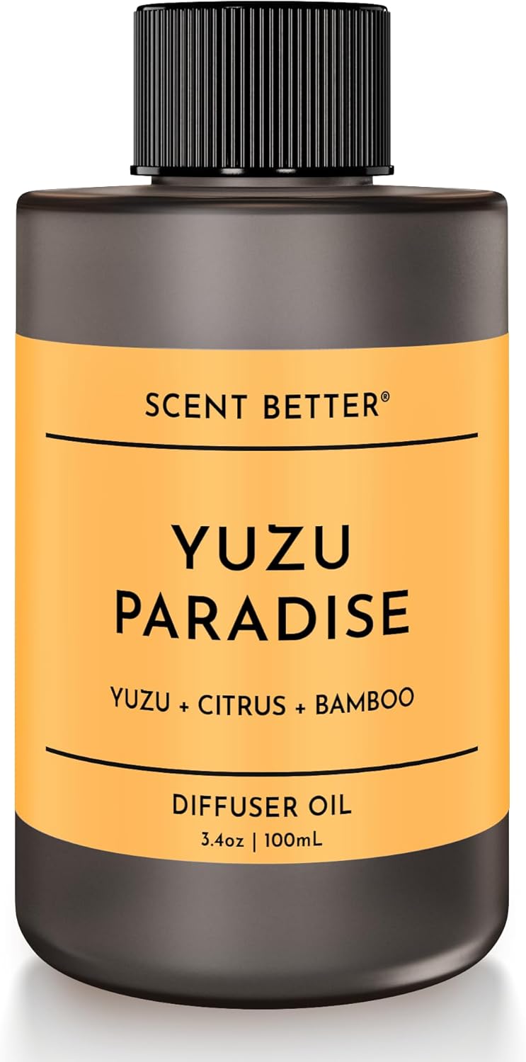 Scent Better Yuzu Paradise Aroma Essential Oil Blend: Aromatherapy Blend of Yuzu, Citrus, and Bamboo for Ultrasonic Diffusers & Nebulizers (3.3 Fl Oz, 100 mL)