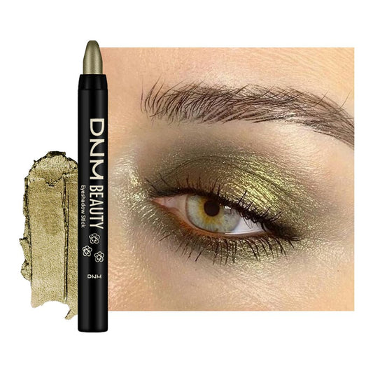 evpct Yellow Green Shimmer Cream Eye Shadow Sticks Brightener Pencils for Women, Green Silky Eyeshadow Applicator Stick Pen Waterproof, Blendable Crease-Proof Stick Eyeshadow Shimmer Eye Makeup 79
