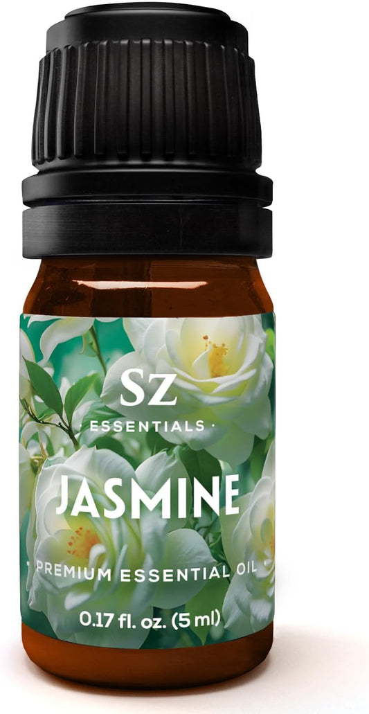 Jasmine Absolute Essential Oil – 100% Pure & Undiluted – 4 Jasminum Species – Divine Floral & Exotic Scent! – Aromatherapy & Natural Perfumery - Therapeutic Grade & Vegan – 0.17oz (5mL)