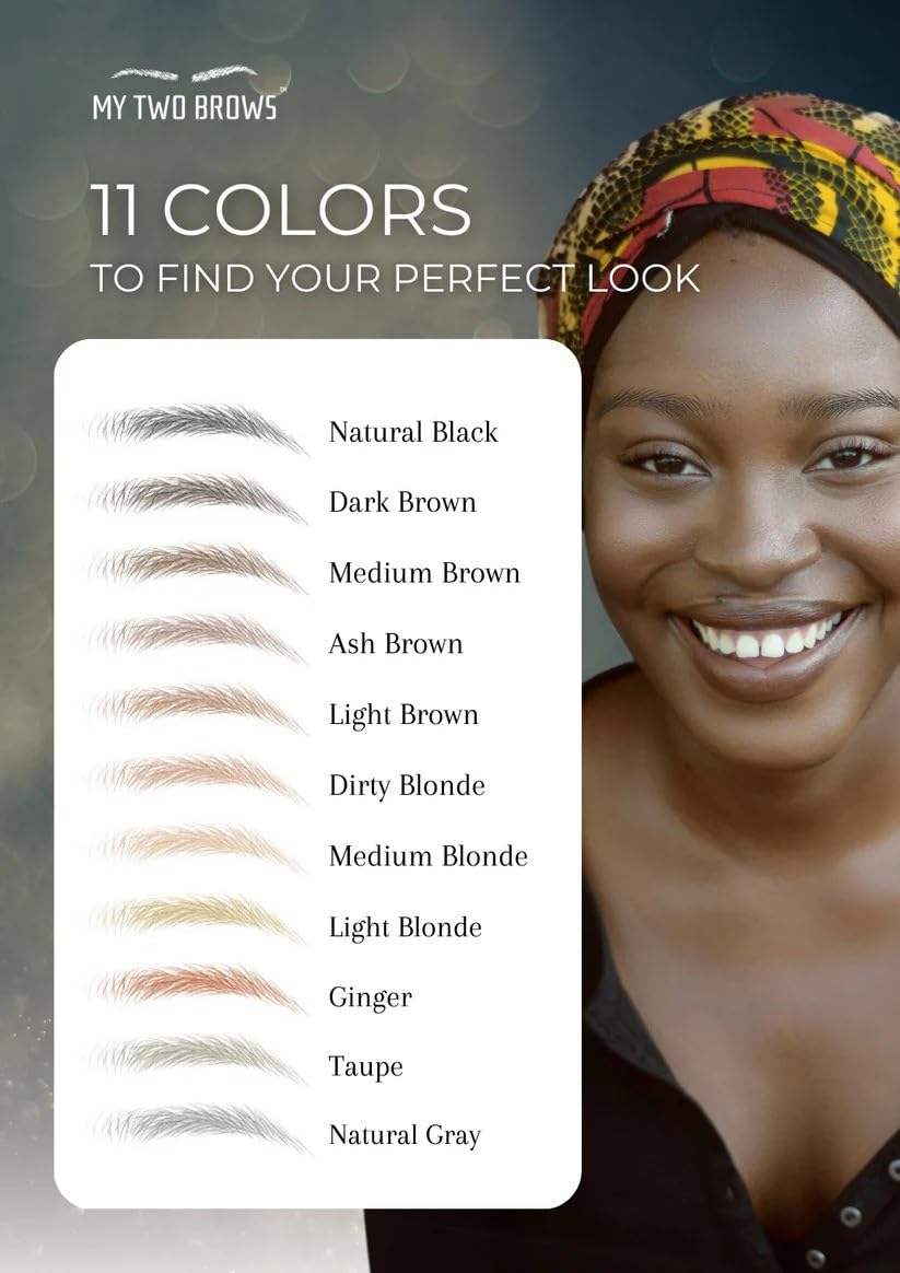 (10 pairs) Dirty Blonde Temporary Eyebrow Tattoo - Medium Size - Waterproof & Smudgeproof - Everyday Brow Style Eyebrow Stickers - Sheet Lasts up to 30 Days - Won't Work on Existing Brows