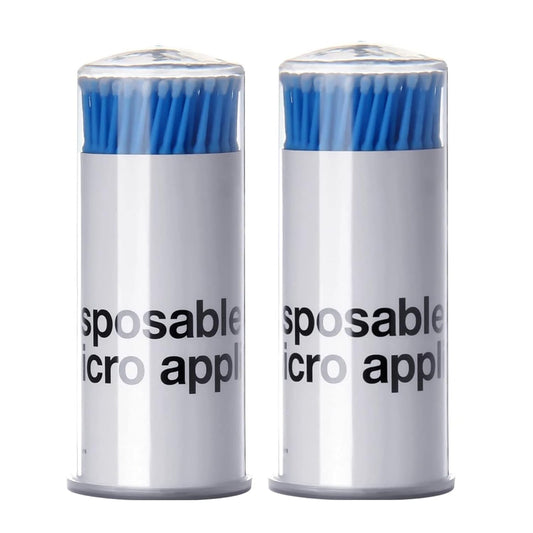 BTYMS 200 Pieces Disposable Micro Applicators Brush Dental Mascara Brushes Micro Swabs Microbrush for Lash Extensions