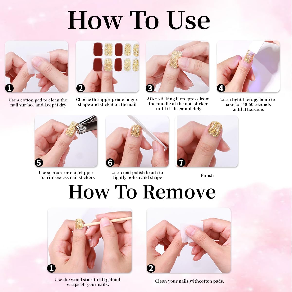 Yellow Semi Cured Gel Nail Strips Stickers Self Adhesive Waterproof Design Gel Nail Stickers Solid Color Nail Polish Strips for Women DIY Manicure Kit Party Nails Decoration 1 Sheets