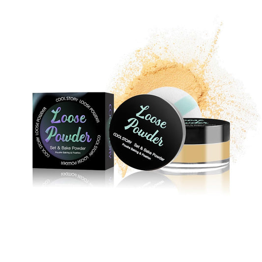 Loose Setting Powder, Bake Makeup Powder Full Coverage Matte Finish (Warm Tan, 6g/O.21oz)