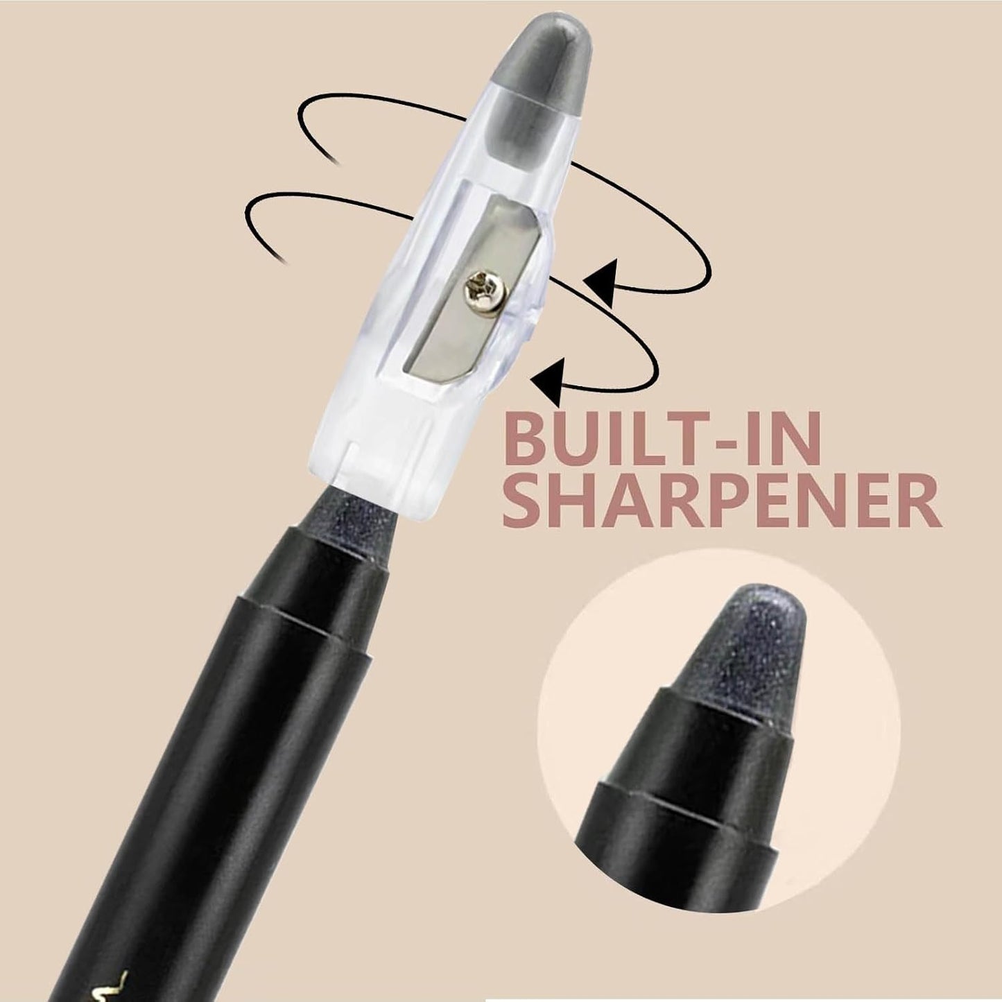 Black Eyeshadow Stick, Highlighter Eye Liner,Eye Brightener Stick, Shimmer Creamy Eyeshadow, Waterproof eye shadow Pencil Long Lasting Eye Shadow Makeup.#7 black shimmer