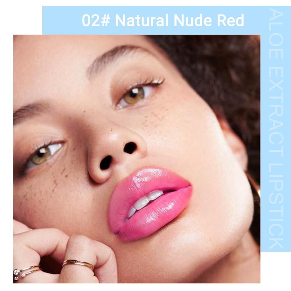 Jelly Color Changing Lipstick Queen,Mood Moisturizer Long Lasting Lip Care Lip Balm Magic Waterproof Lip Gloss Glossly Makeup Lipstick Set for Women (1pc 02#natural nude red)