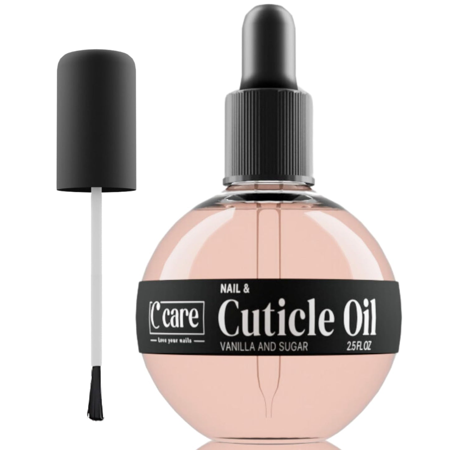 C CARE Vanilla & Sugar Cuticle Oil For Nails - Repairs Cuticles Overnight - Moisturizes and Strengthens Nails and Cuticles - Dropper & Brush included - 2.5oz