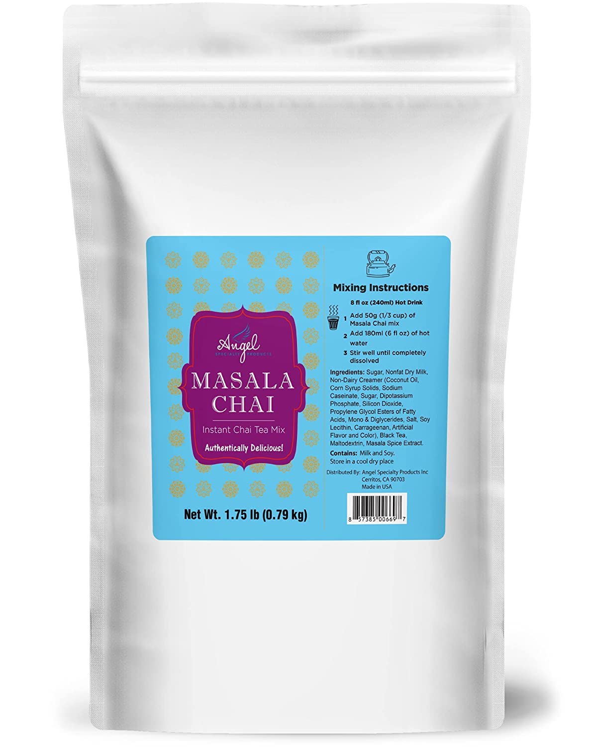 Masala Chai by Angel Specialty Products, Instant Chai Tea Drink Mix 1.75 LB
