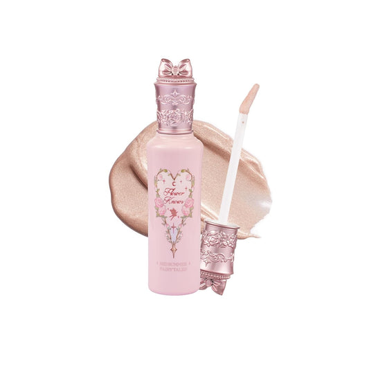 Flower Knows Midsummer Fairytales Liquid Highlighter,Silver Glitter Highlighter Makeup,Shimmer Face & Body Illuminator,Blendable & Long-lasting face Highlighter for All Skin Tones(01 Moonlight Swing)