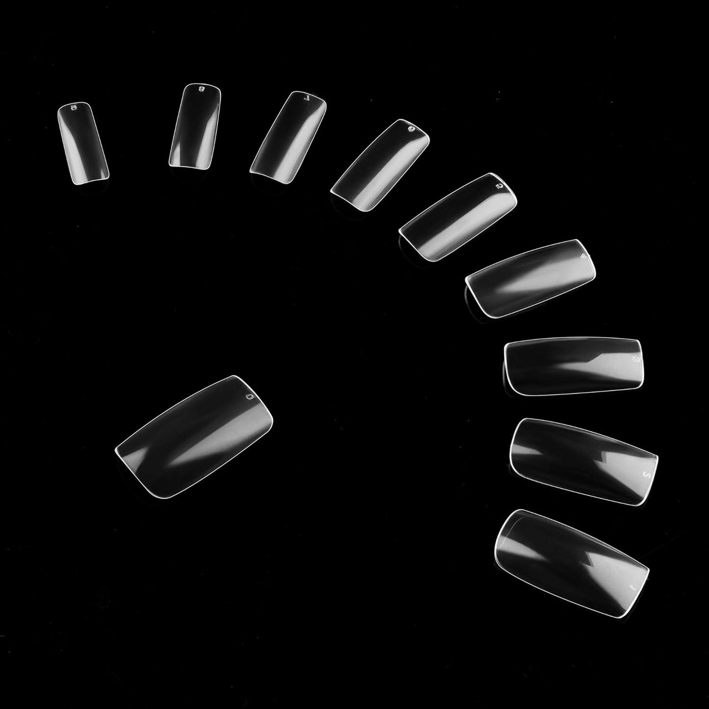 Full Cover Acrylic False Nail Tips, 1000PCS Fake Nail Shape Artificial False Nails Tips 10 Sizes with Case for Nail Art Salons (Clear+Natural)