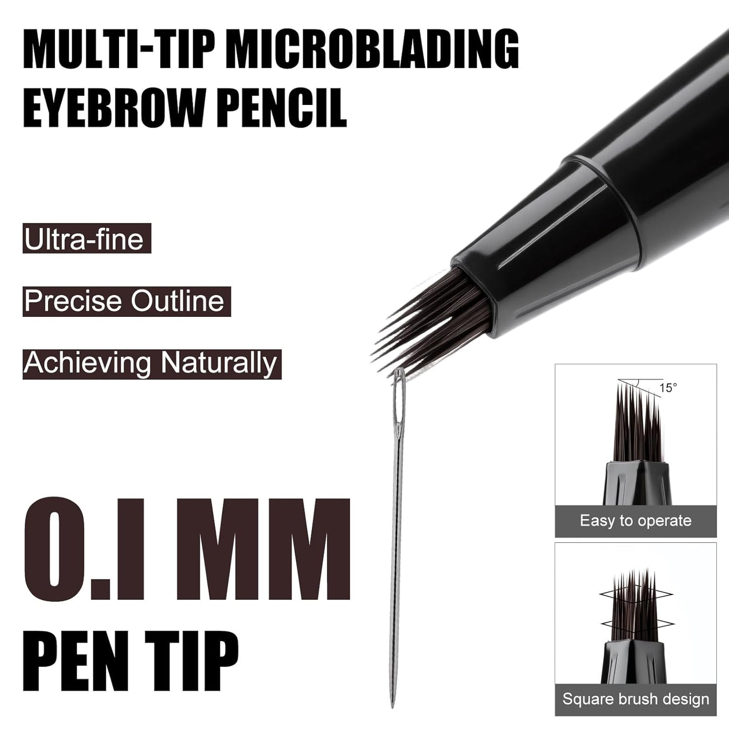Eyebrow Pen, Angled Brow Brush,Eyebrow Pencils for Women,Natural Brow Pen,Hair-Like Strokes, 24hrs Long-Lasting,Waterproof, Smudge-Proof,Easy to Use, Multiple Uses,Gifts for Her,Chocolate