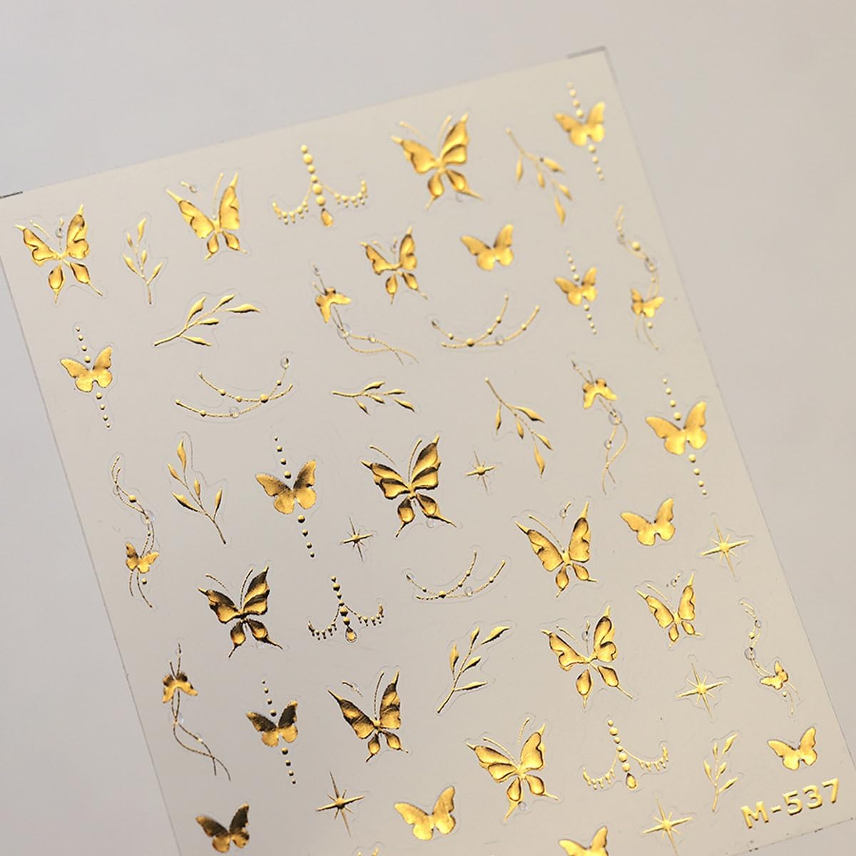 5D Embossed Nail Stickers for Nails Art Butterfly Nail Art Stickers Gold Nails Decals Self Adhesive with Leaf Design Nails Art Decals for Women Manicure Supplies Decorations Accessories