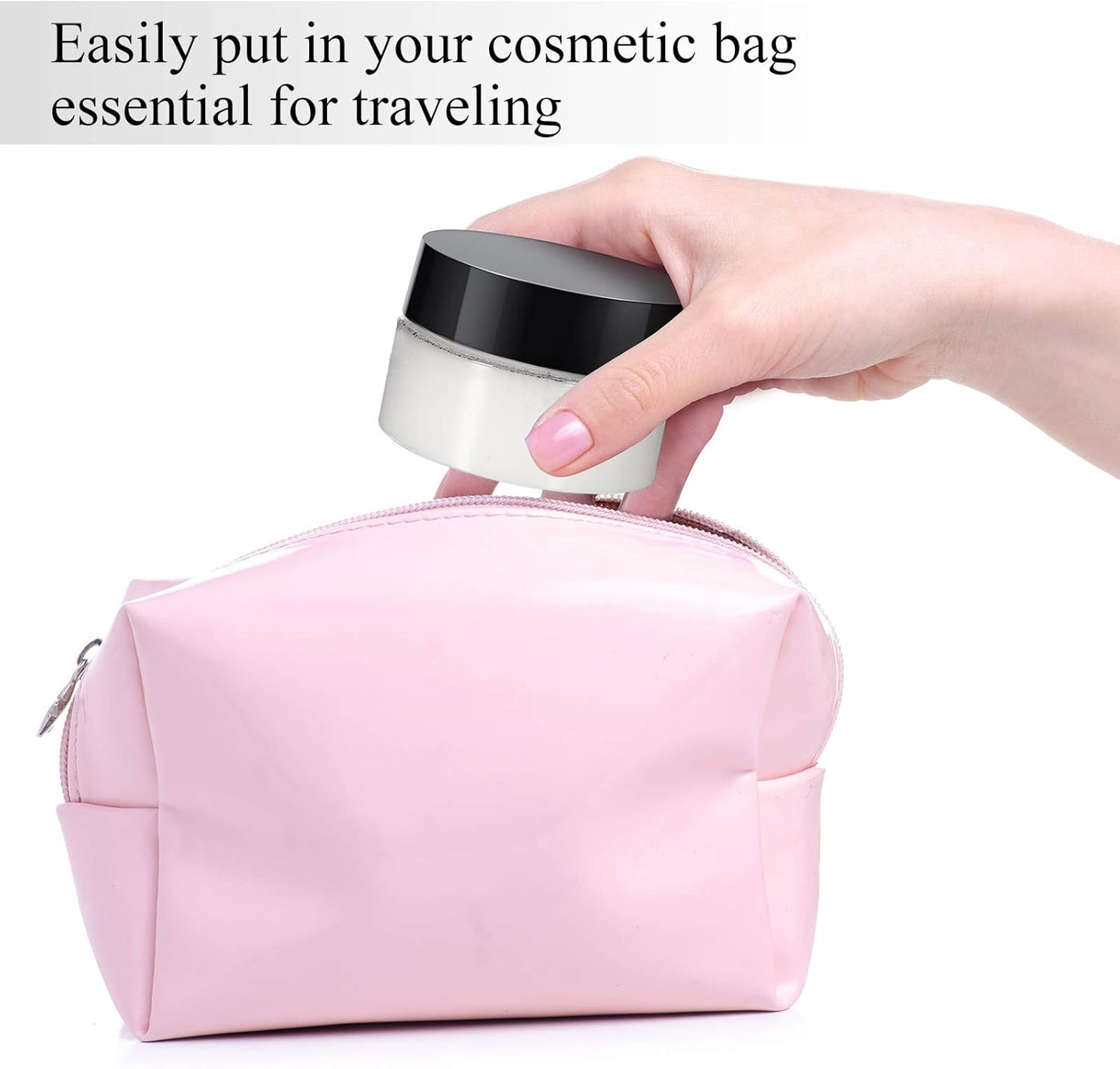 SATINIOR 24 Pieces Empty Clear Plastic Jars with Lids Round Storage Containers Wide-Mouth for Beauty Product Cosmetic Cream Lotion Liquid Butter Craft and Food (Black Lid, 5 oz)