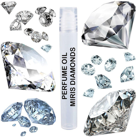MIRIS Perfume Oil Diamonds, Long-Lasting Unisex Roll-On For Women and Men, Rollerball 0.34 Fl Oz / 10 ml