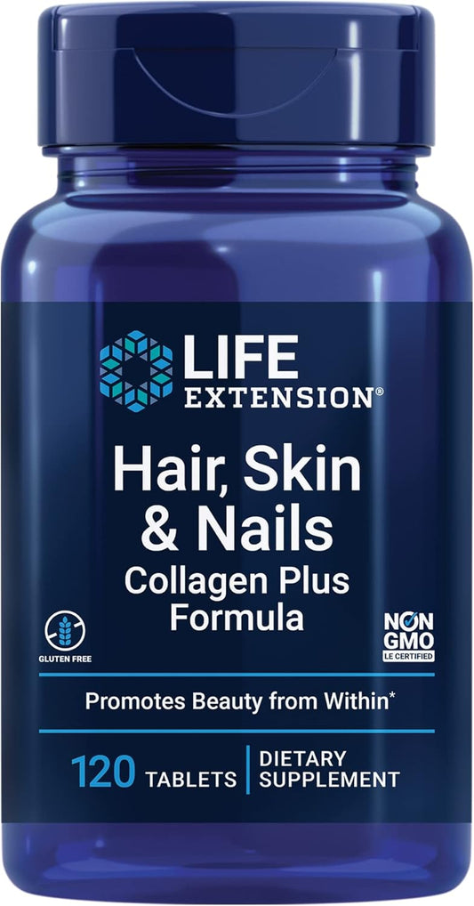 Life Extension Hair, Skin, & Nails- Collagen Plus, 120 Count