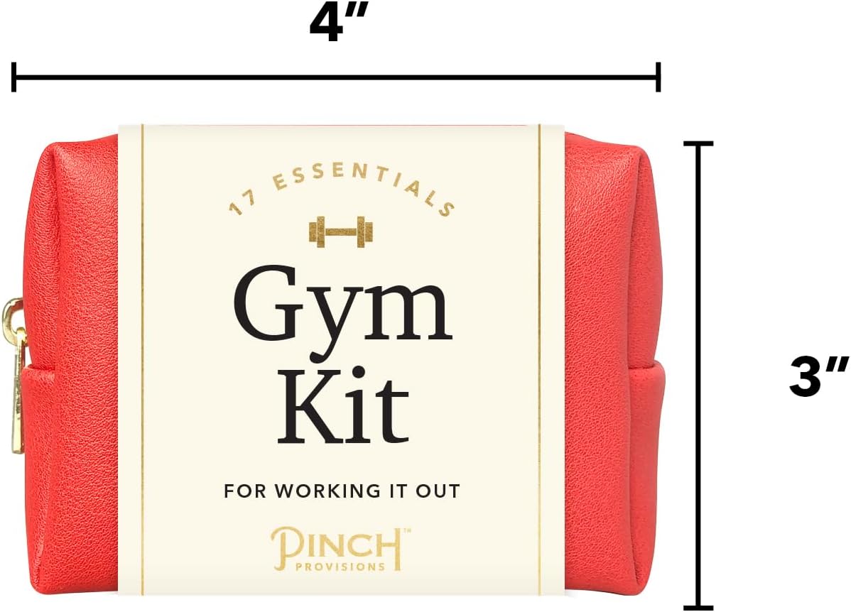 Pinch Provisions Gym Kit, includes 15 Personal Care Essentials for Wellness & Beauty, Perfect for Gifts, Gym Bags, Duffle Bags & Lockers (Poppy Red)