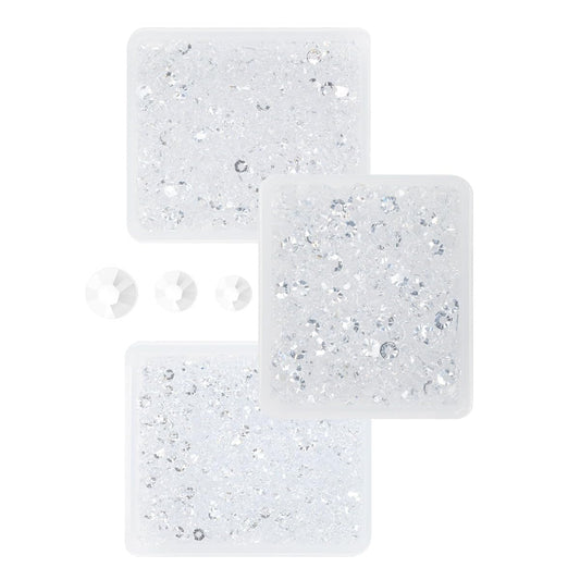 3mm 4mm 5mm Transparent Resin Rhinestones for Crafting Crystal Clear Flatback Jelly Stones Bulk SS10 SS16 SS20 Non-Hotfix Diamonds Gems for Nails Face Eyes Makeup Tumblers Bottles DIY Crafts