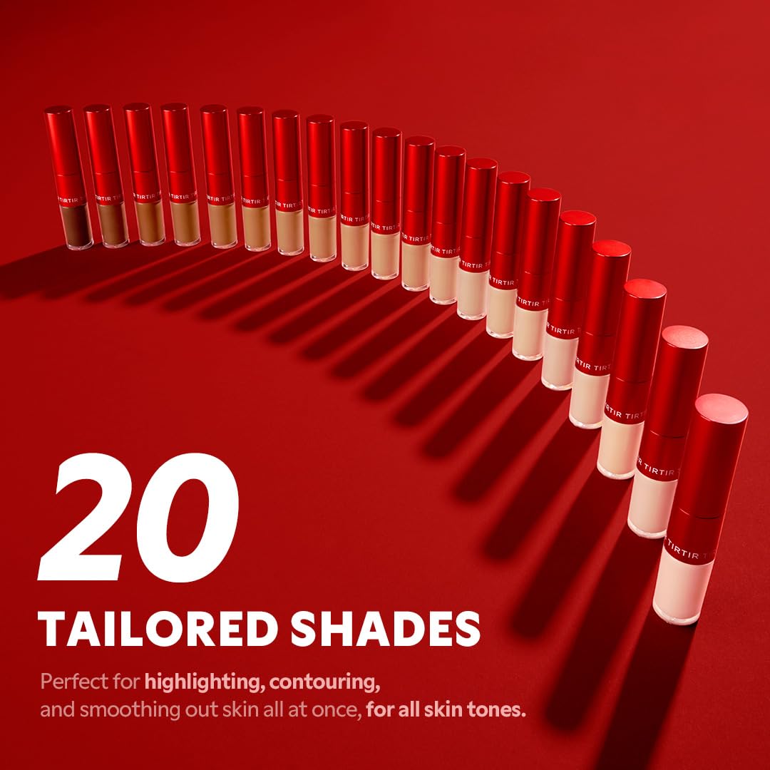 TIRTIR Glide&Hide Blurring Concealer - Creamy texture, Conceals dark circles and wrinkles, Dual formula (liquid tip & balm stick), Long-lasting wear, Korean Makeup, #3W, 0.28 Oz