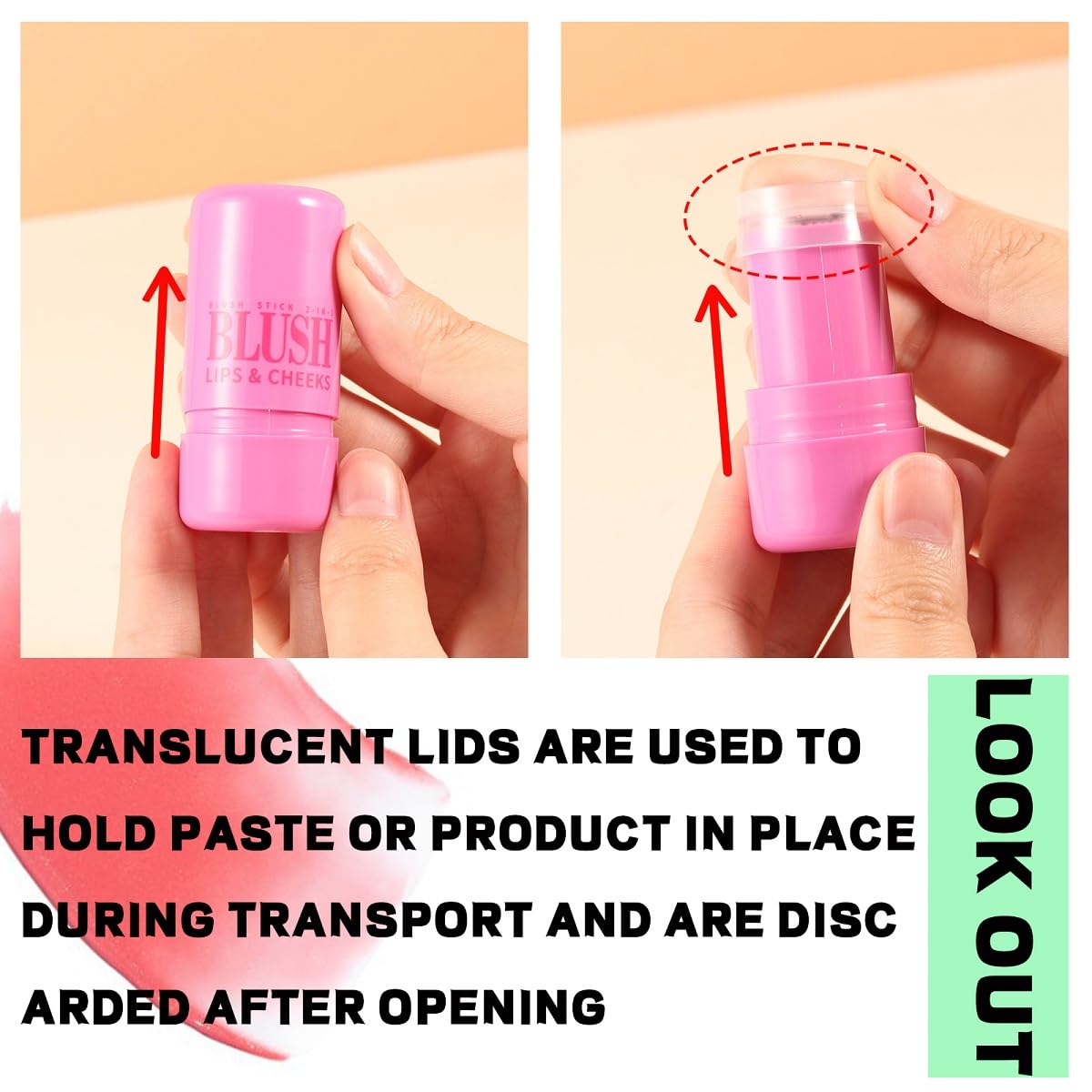 4 Pcs Milk Jelly Blush Stick,Buildable Watercolor Finish Lip and Cheek Makeup Cooling Water Jelly Tint,Vegan & Cruelty Free.（4 Color）