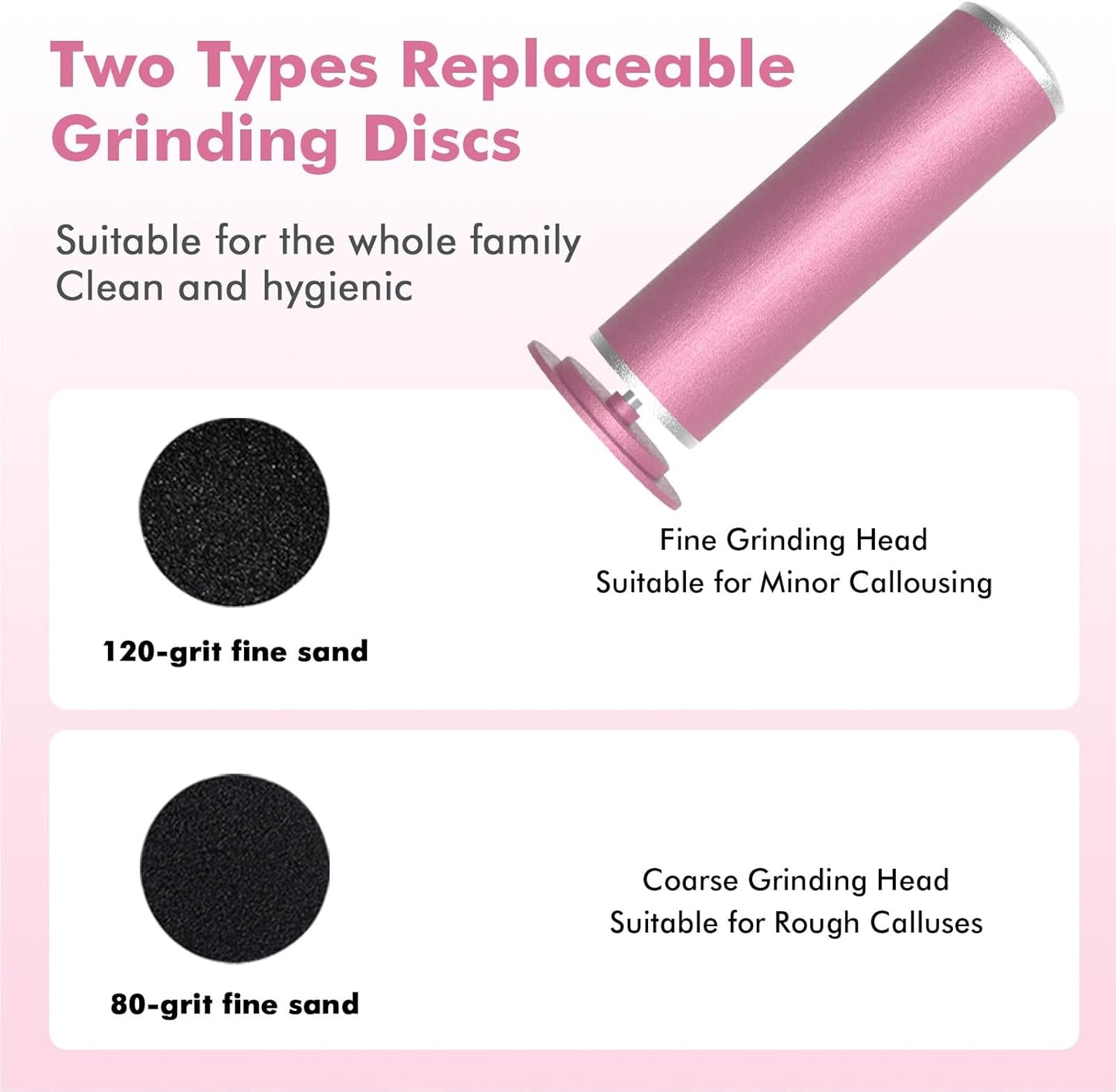 2 in1 Electric Foot Callus Remover Waysse Callus Remover for Feet with Replacement Sandpaper Discs, Adjustable Speed Electric Foot File Professional Pedicure Tool for Dead Skin Calluses