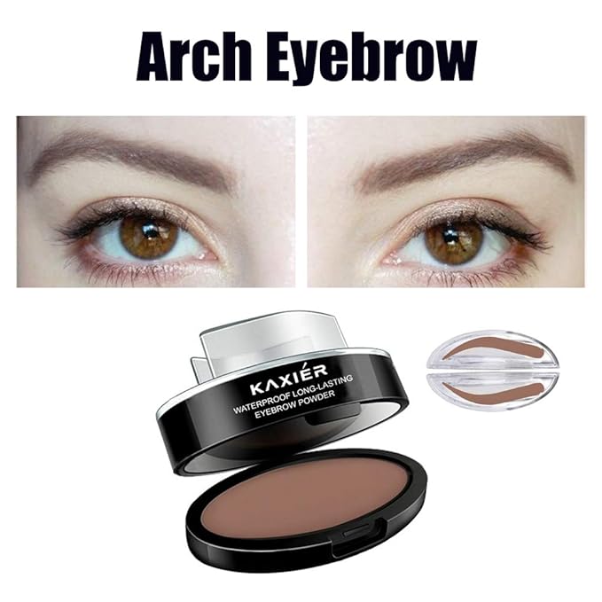 GL-Turelifes 3 Pairs of Seals Eyebrow Stamp with Brow Brush Perfect Eye Brow Power One Second Make Up Nature Brow(Dark Brown)