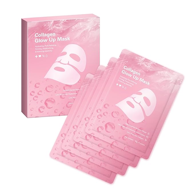 Bio Collagen Face Mask Overnight,Korean Collagen Face Mask 2.0,Bio-Collagen Real Deep Mask,Glow up Firm Skin Deep Hydrating Masks for Wrinkle Reduction and Pore Minimization-Like Glass Skin(1Box*4 pc)