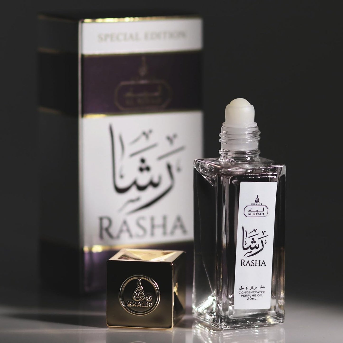 Maison d’Orient Rasha Woody Green Floral Perfume Oil Roll‑On 20 mL — Alcohol‑Free, Vegan, Long‑Lasting Attar for Women, Travel‑Size Arabian Perfume Oil, Fresh Elegant Everyday Scent